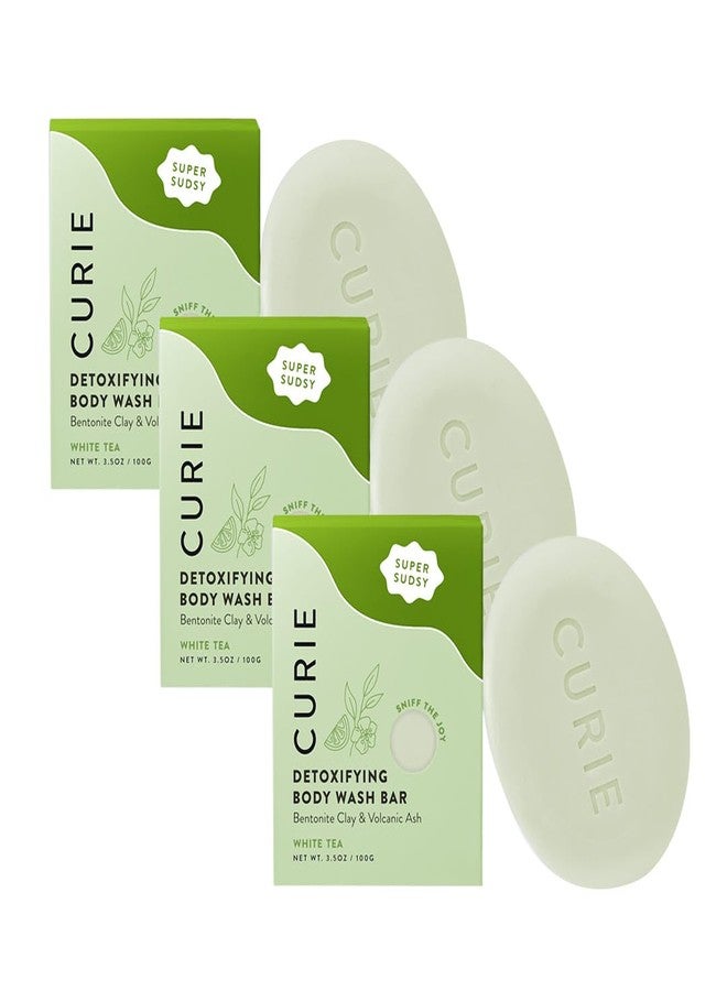 Curie White Tea Detoxifying Body Wash Bar – Sulfate-Free, Vegan Cleansing Bar with Bentonite Clay & Volcanic Ash for Smooth, Refreshed Skin (3PK) - Image 1